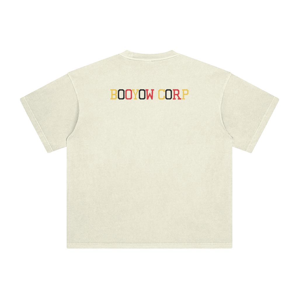BOOYOW CORP GTA X GLA X SRK X V Enzyme embroidery Washed T-Shirt