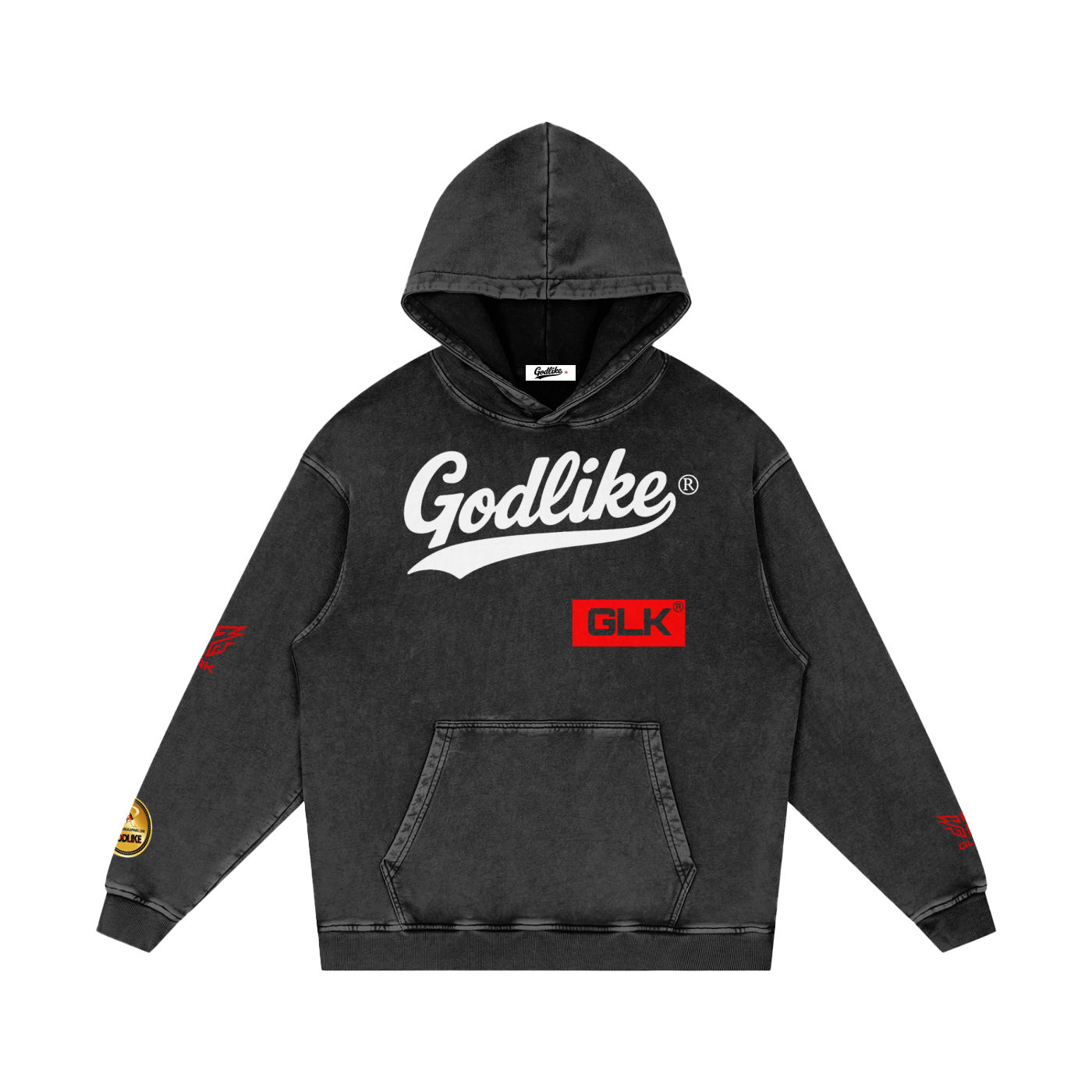GLK New Logo Snow Washed Hoodie - Black Beauty Edition