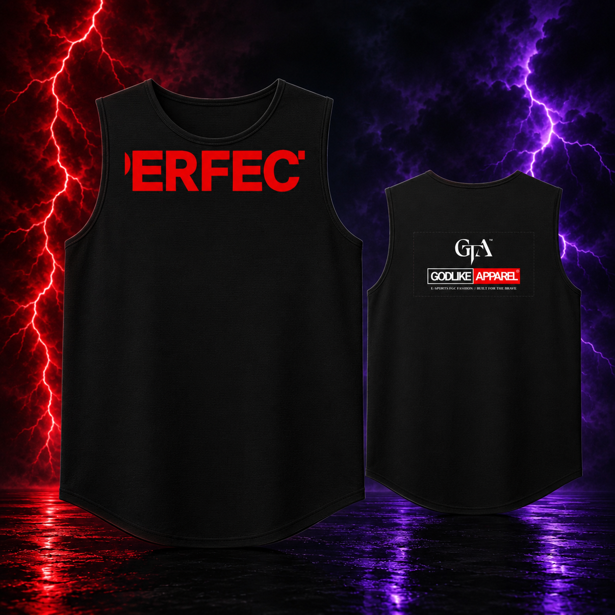 PERFECT' 'ERFEC'™ Lightweight Sport Jersey Tank – Black Red Edition