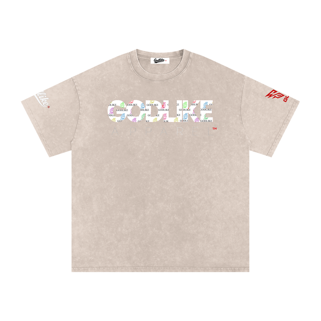 GLA Snow Washed Oversized Tee - Apricot Signal Edition