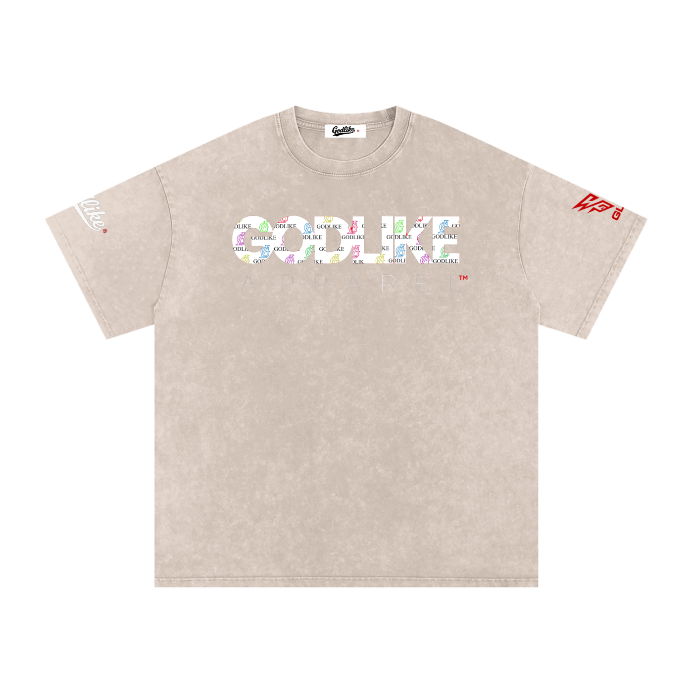 GLA Snow Washed Oversized Tee - Apricot Signal Edition