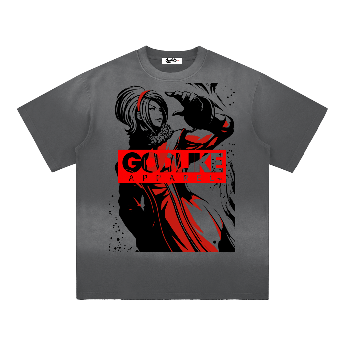 GLA Print Sun Fade Hand-Frayed Cotton T-Shirt