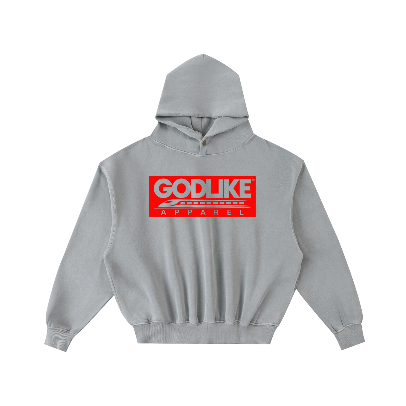 GLA GRAPHIC Frayed Enzyme Washed Fleece Hoodie