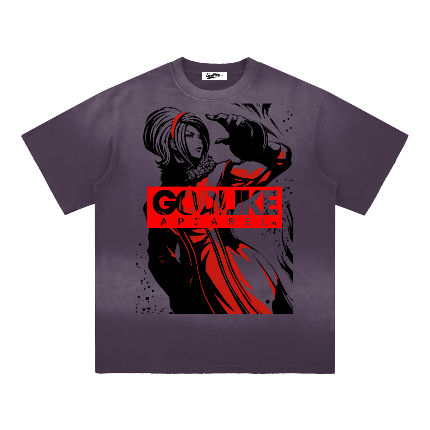 GLA Print Sun Fade Hand-Frayed Cotton T-Shirt