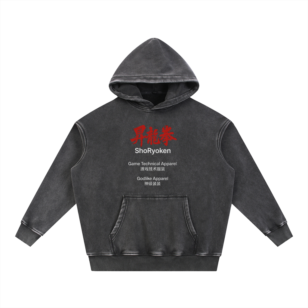 SHORYOKEN Snow Wash Fleece Oversized Hoodie – Charcoal Edition Product