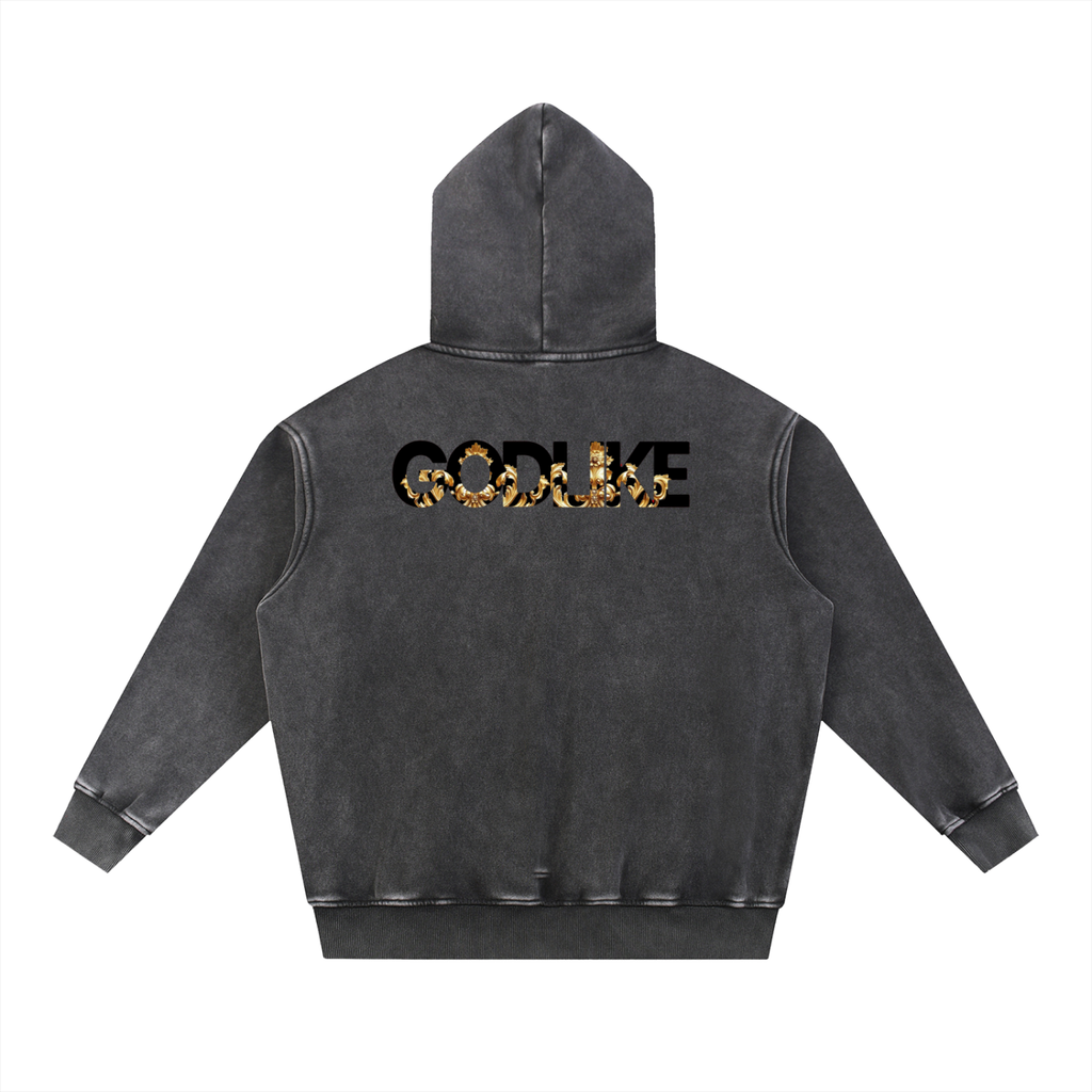 SHORYOKEN Snow Wash Fleece Oversized Hoodie – Charcoal Edition Product