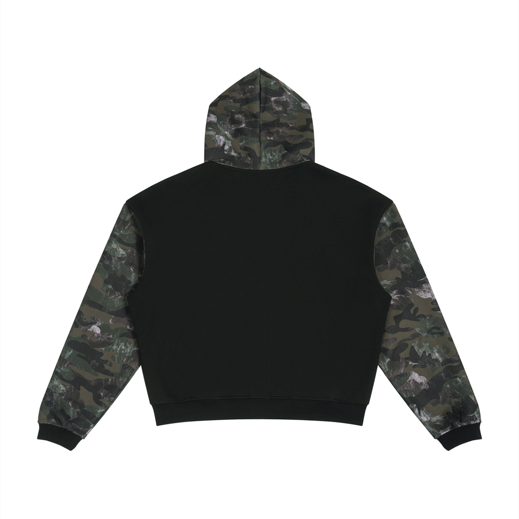 GTA Unisex Colorblock Camo Full Zip Boxy Hoodie