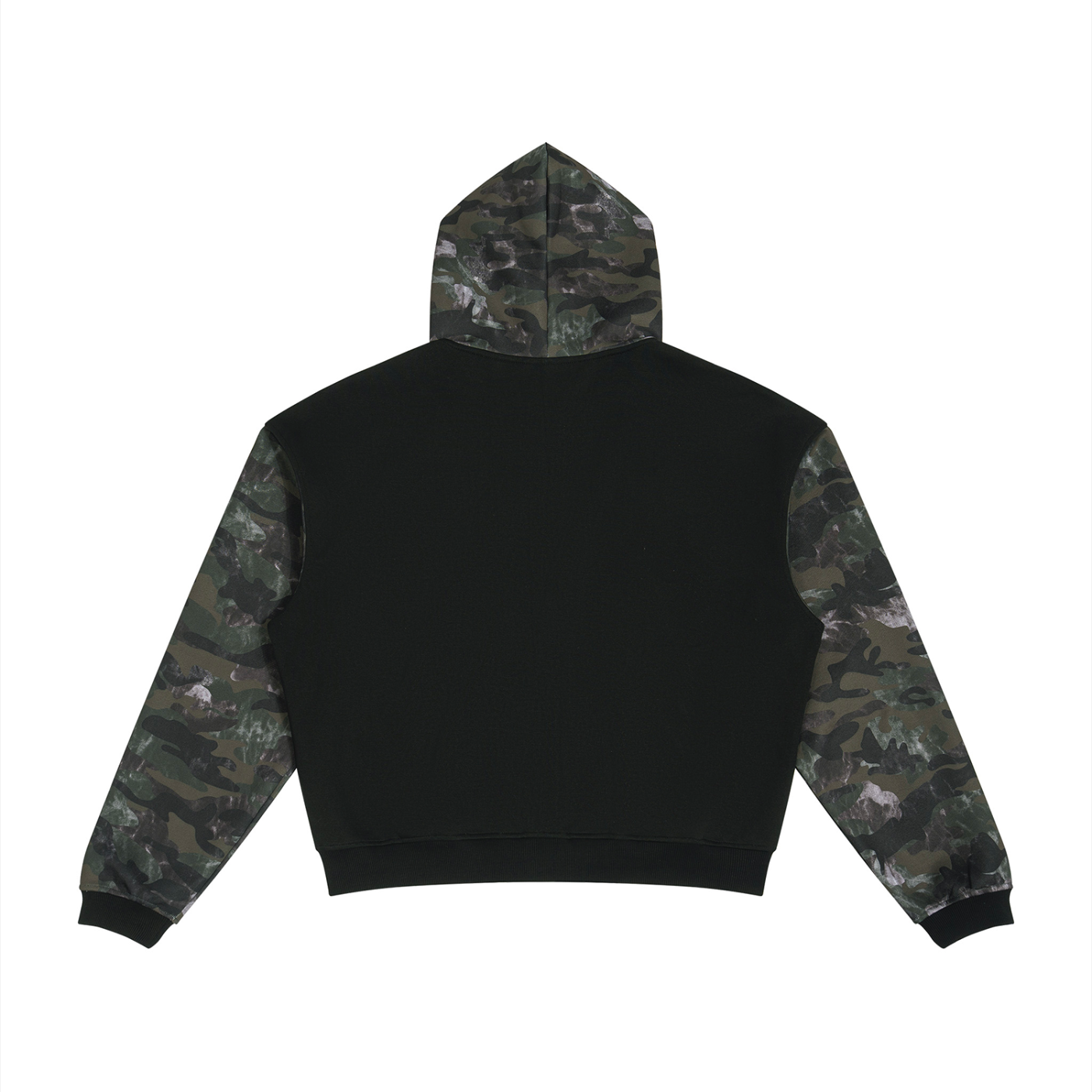 GTA Unisex Colorblock Camo Full Zip Boxy Hoodie