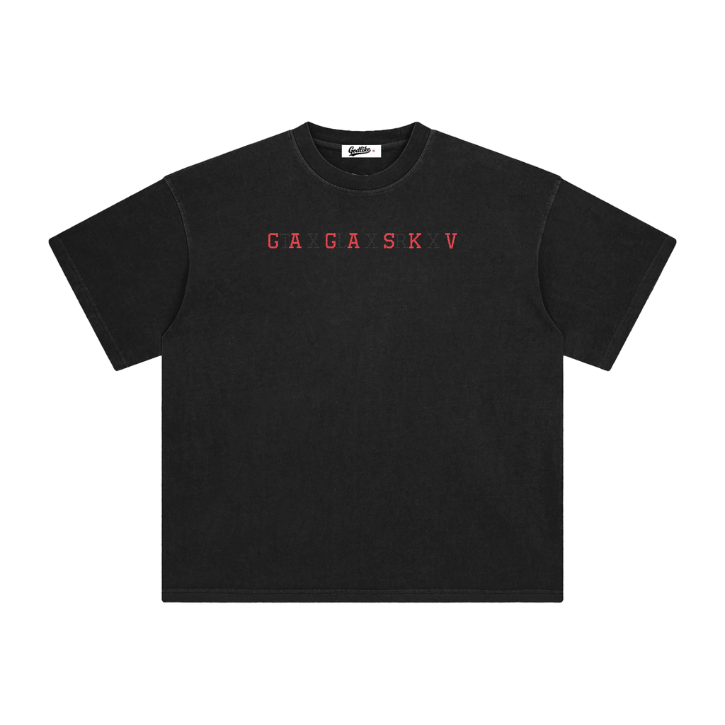 BOOYOW CORP GTA X GLA X SRK X V Enzyme embroidery Washed T-Shirt