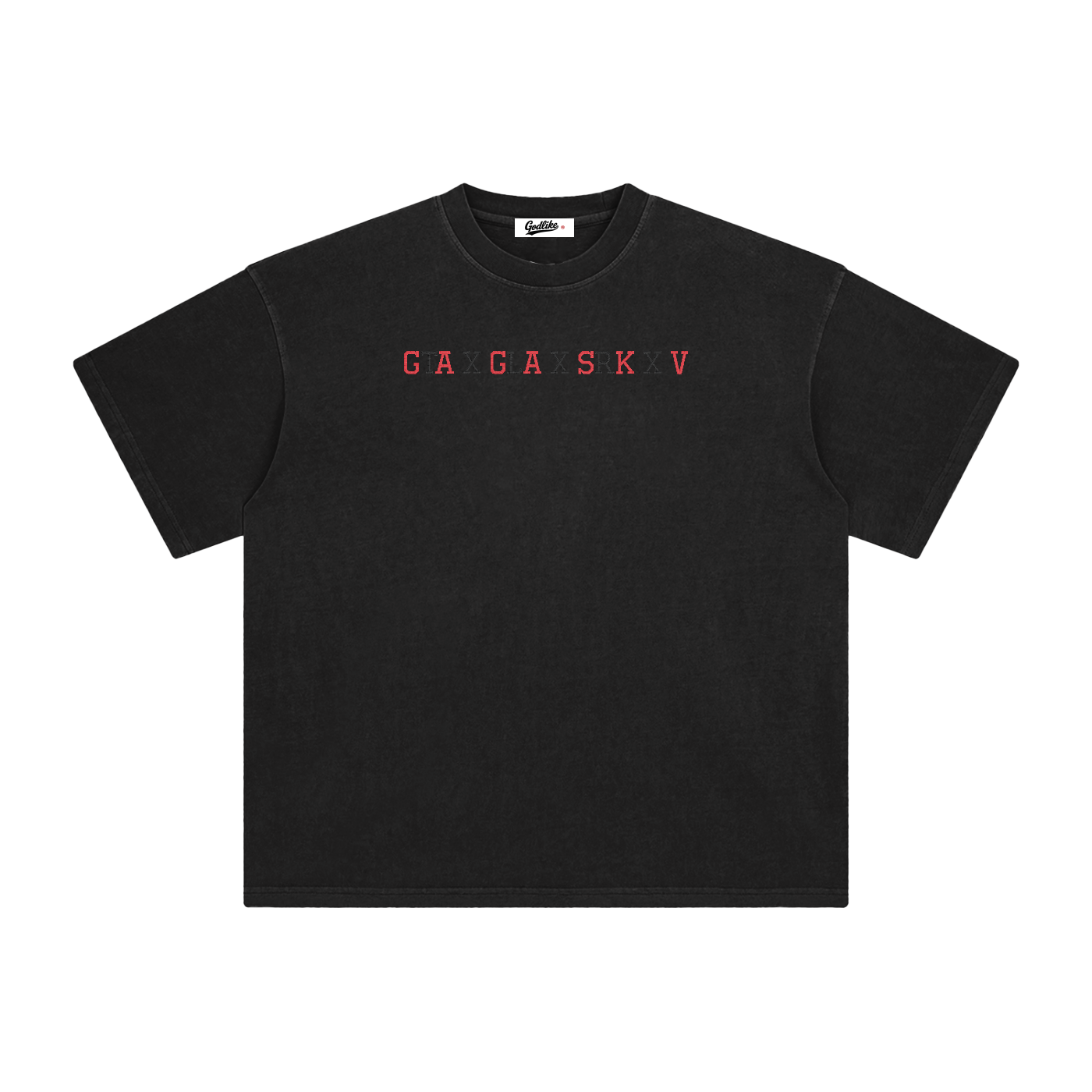 BOOYOW CORP GTA X GLA X SRK X V Enzyme embroidery Washed T-Shirt