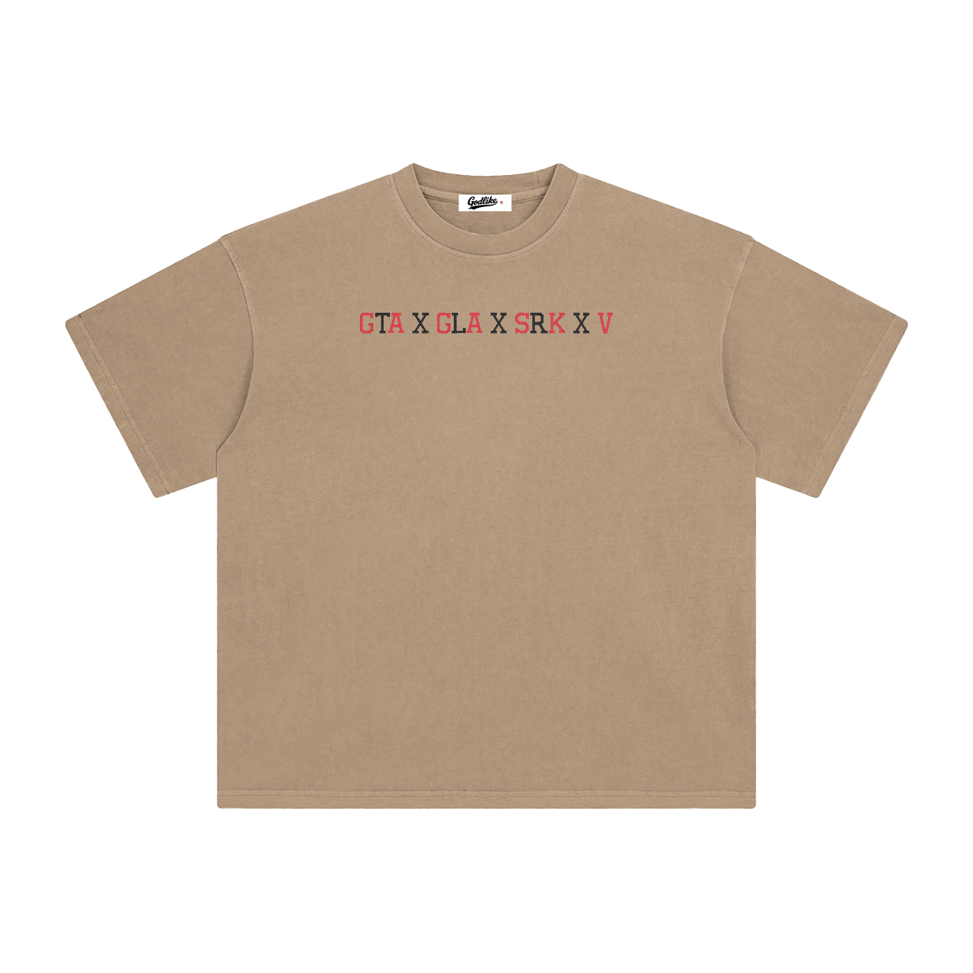 BOOYOW CORP GTA X GLA X SRK X V Enzyme embroidery Washed T-Shirt