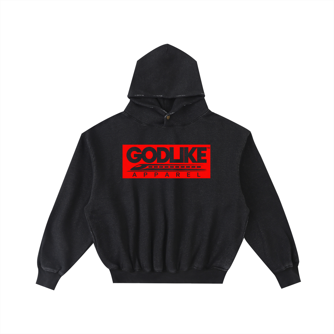 GLA GRAPHIC Frayed Enzyme Washed Fleece Hoodie