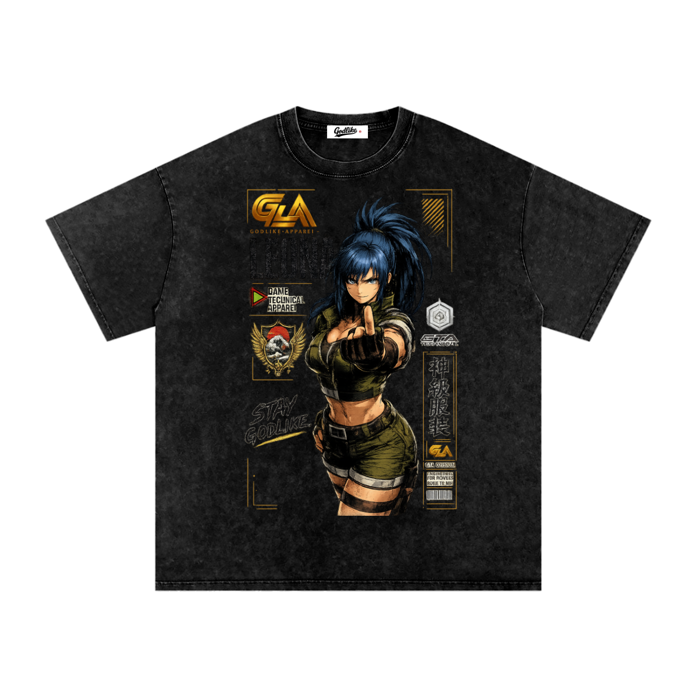 Stay Godlike Snow-Washed Oversized Cotton T-Shirt