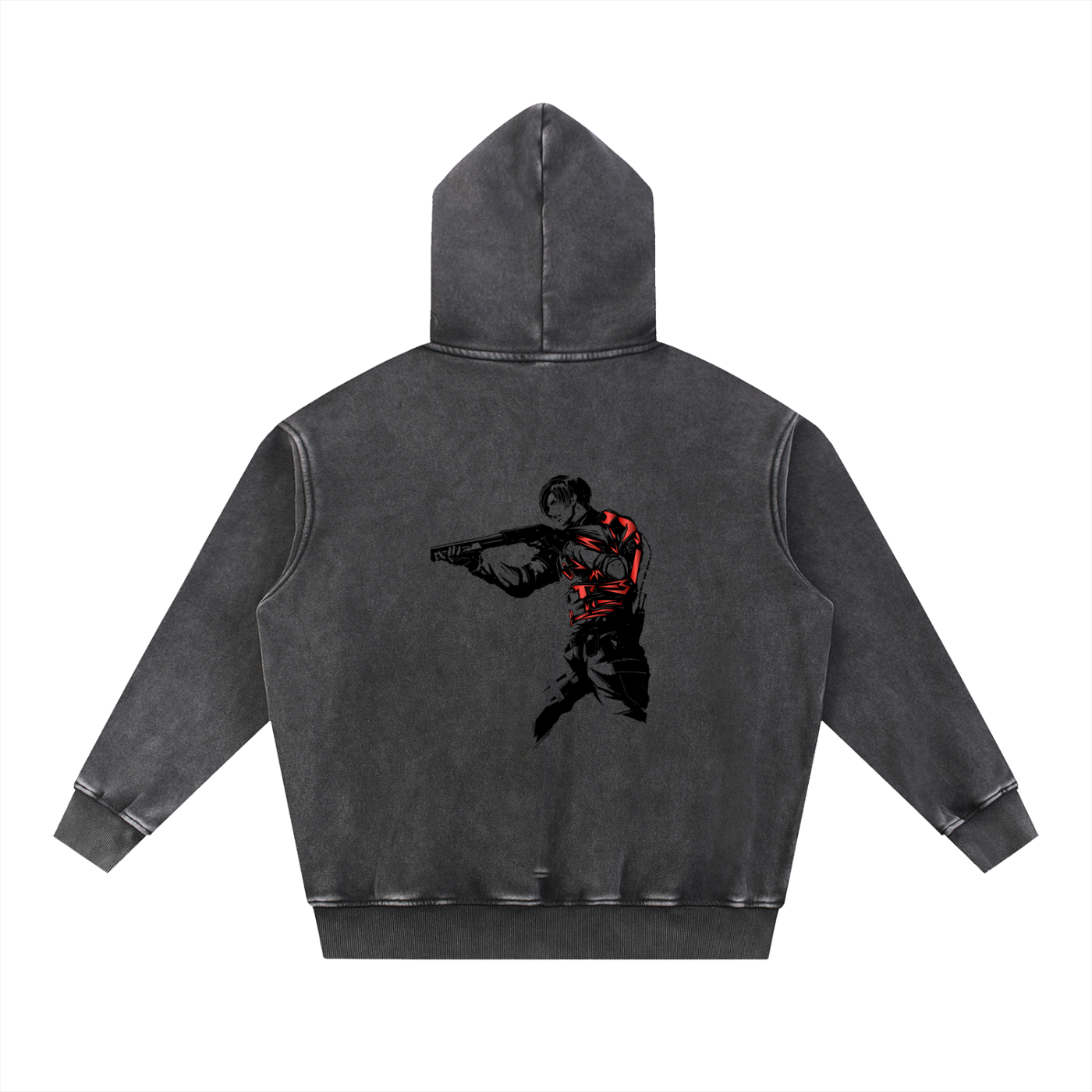 GLA x V Snow Wash Fleece Hoodie - Black Core Edition