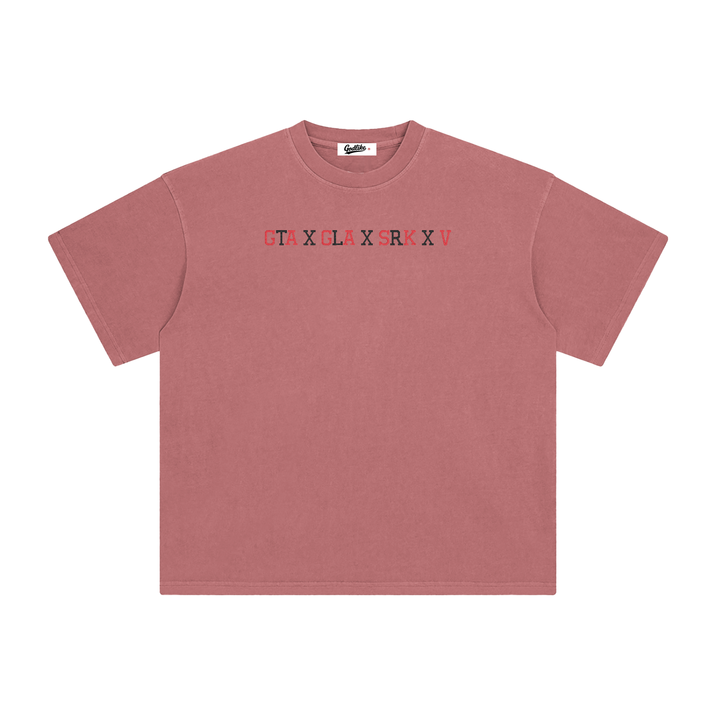 BOOYOW CORP GTA X GLA X SRK X V Enzyme embroidery Washed T-Shirt