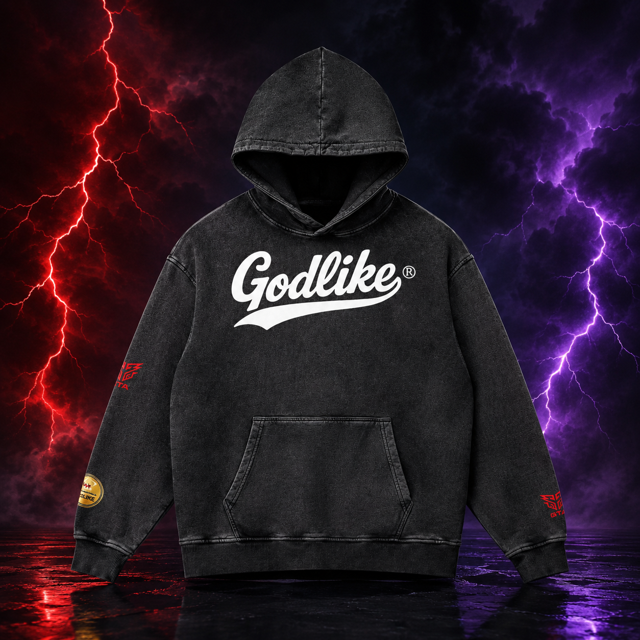GLK New Logo Snow Washed Hoodie - Godlike Signal Edition
