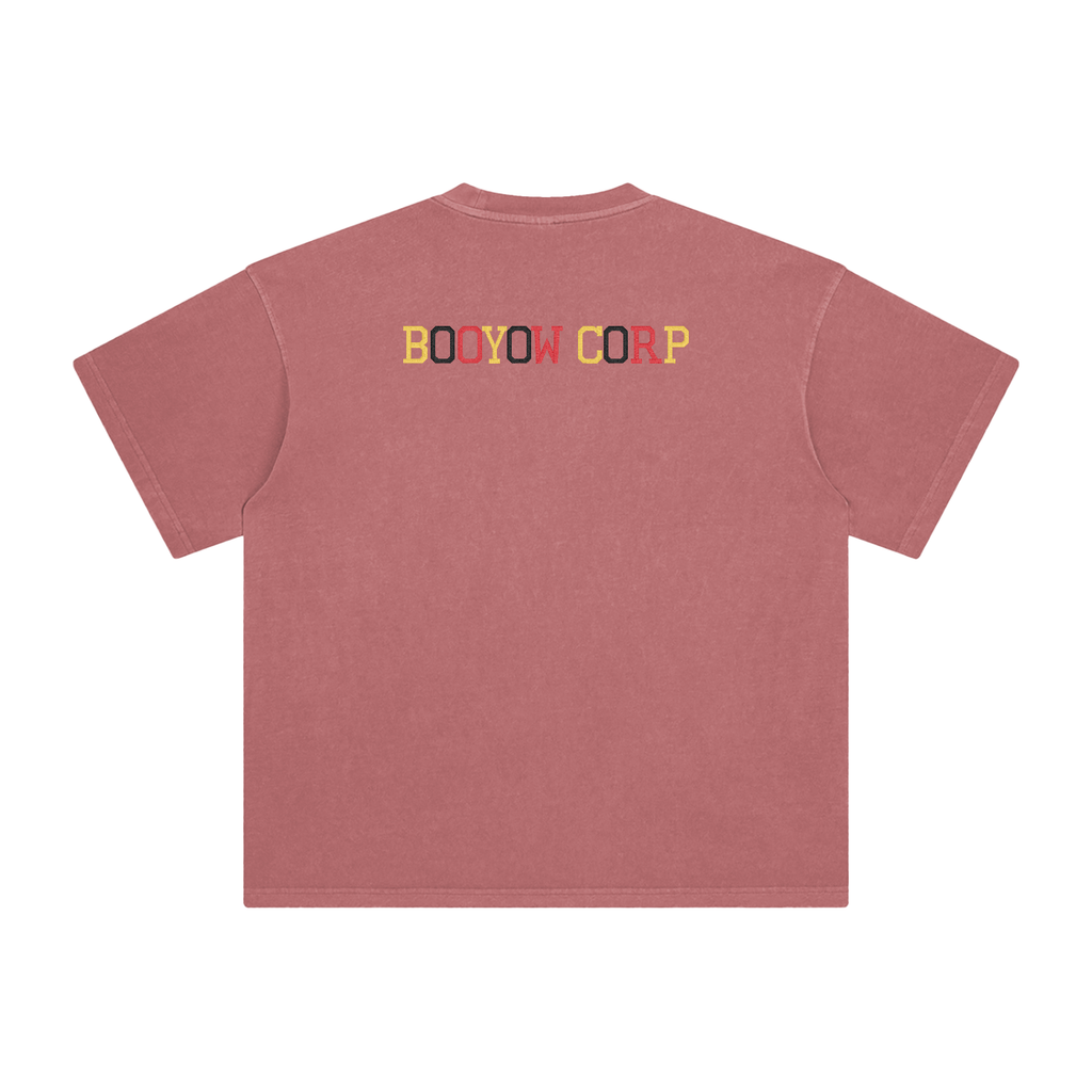 BOOYOW CORP GTA X GLA X SRK X V Enzyme embroidery Washed T-Shirt