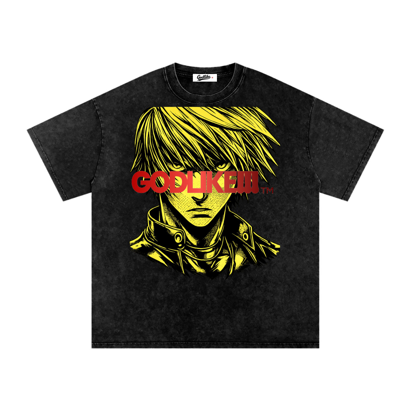 Godlike Red Sun Fire Snow-Wash Oversized Tee