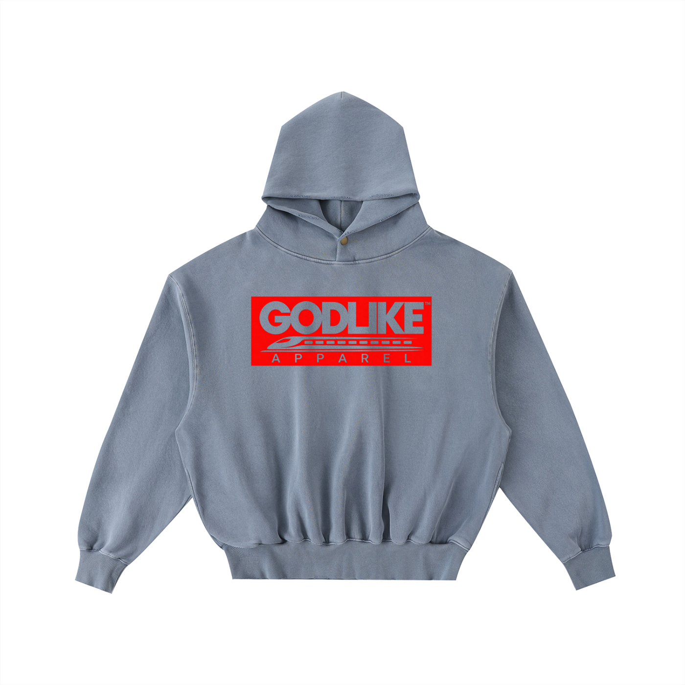 GLA GRAPHIC Frayed Enzyme Washed Fleece Hoodie