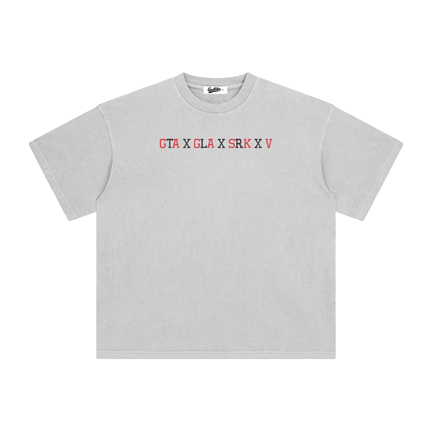 BOOYOW CORP GTA X GLA X SRK X V Enzyme embroidery Washed T-Shirt