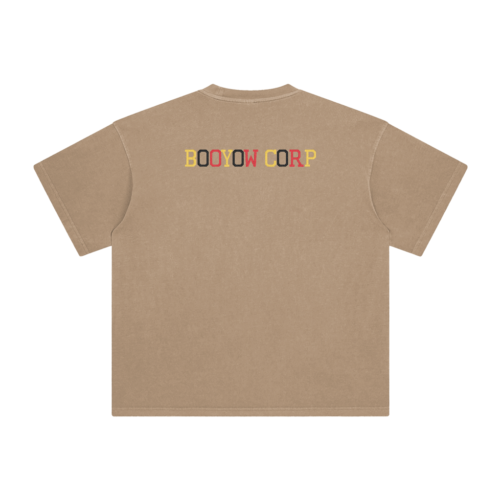 BOOYOW CORP GTA X GLA X SRK X V Enzyme embroidery Washed T-Shirt