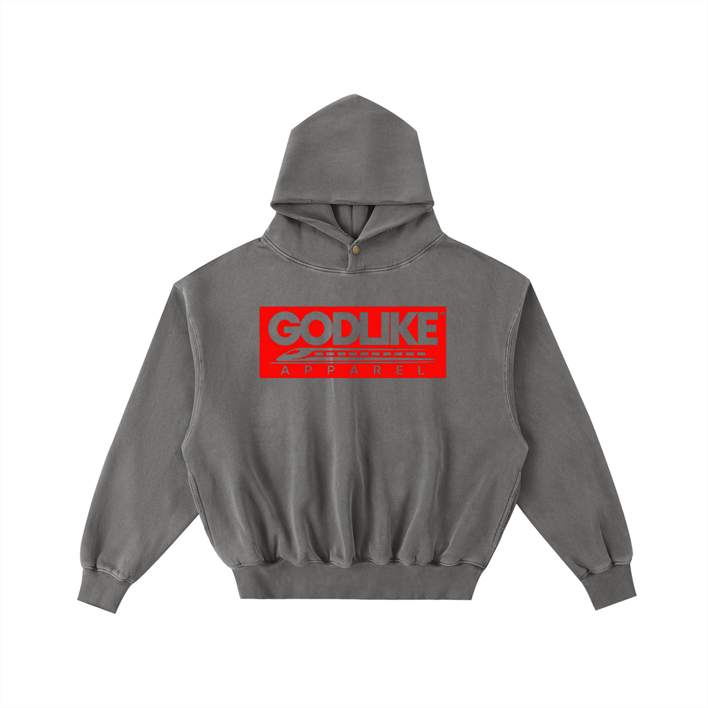GLA GRAPHIC Frayed Enzyme Washed Fleece Hoodie