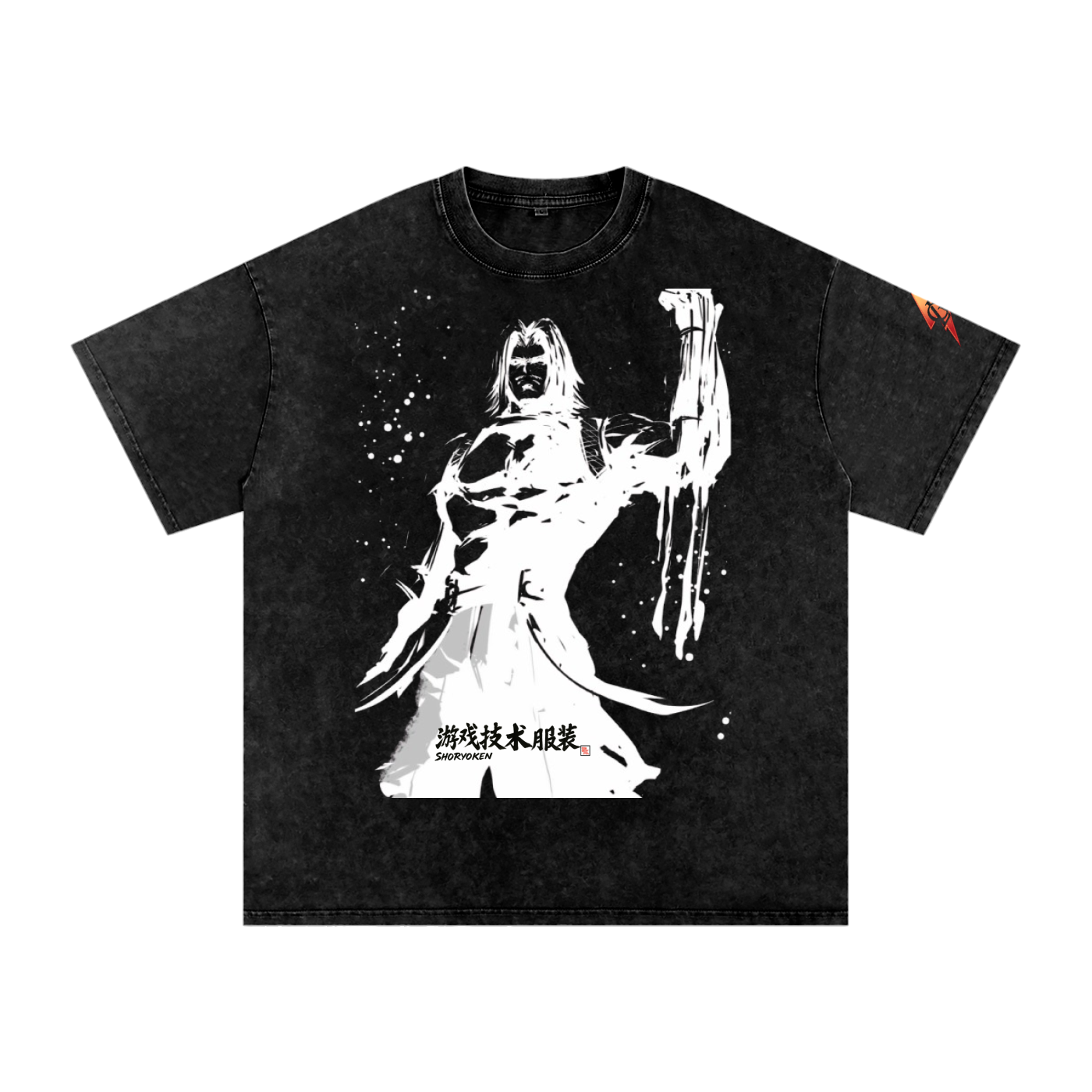 Shoryoken x GTA x GLA Snow Washed Tee - Black Ink Edition