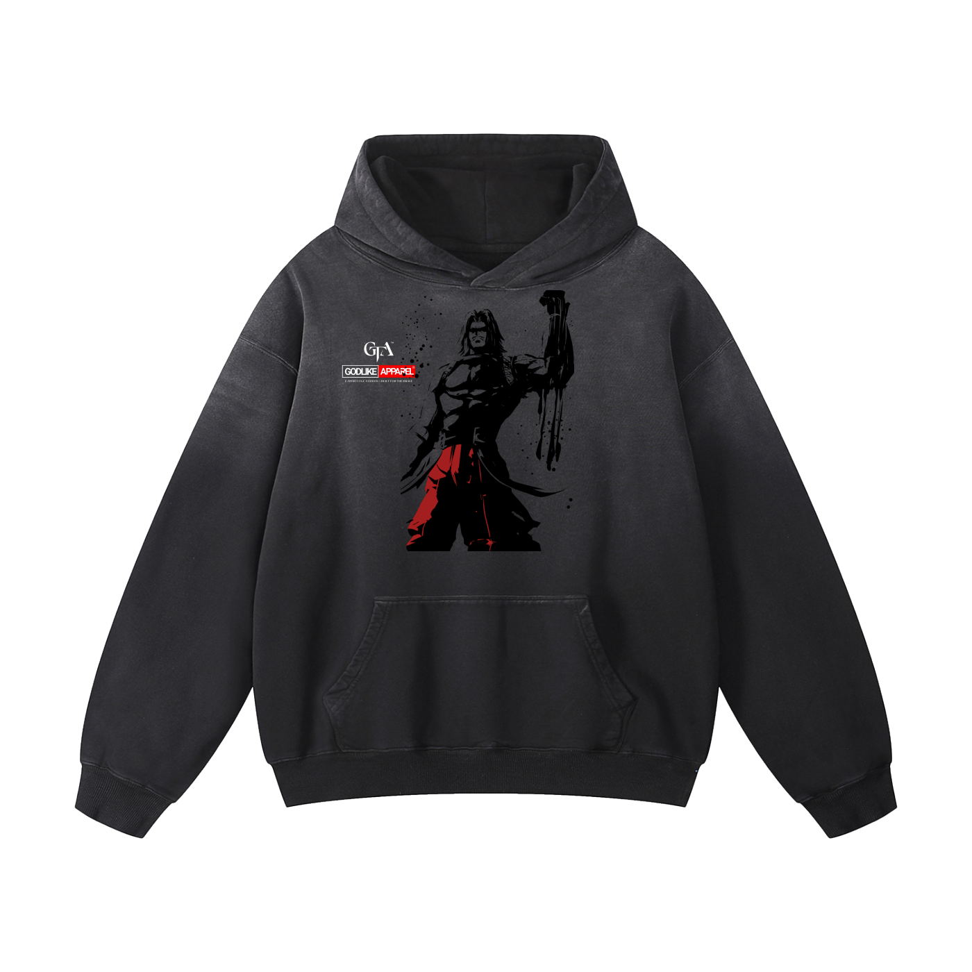 GLA PRINT Heavyweight Sunfade Oversized Hoodie