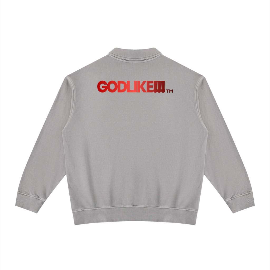 Unisex Vintage Wash Collared Sweatshirt