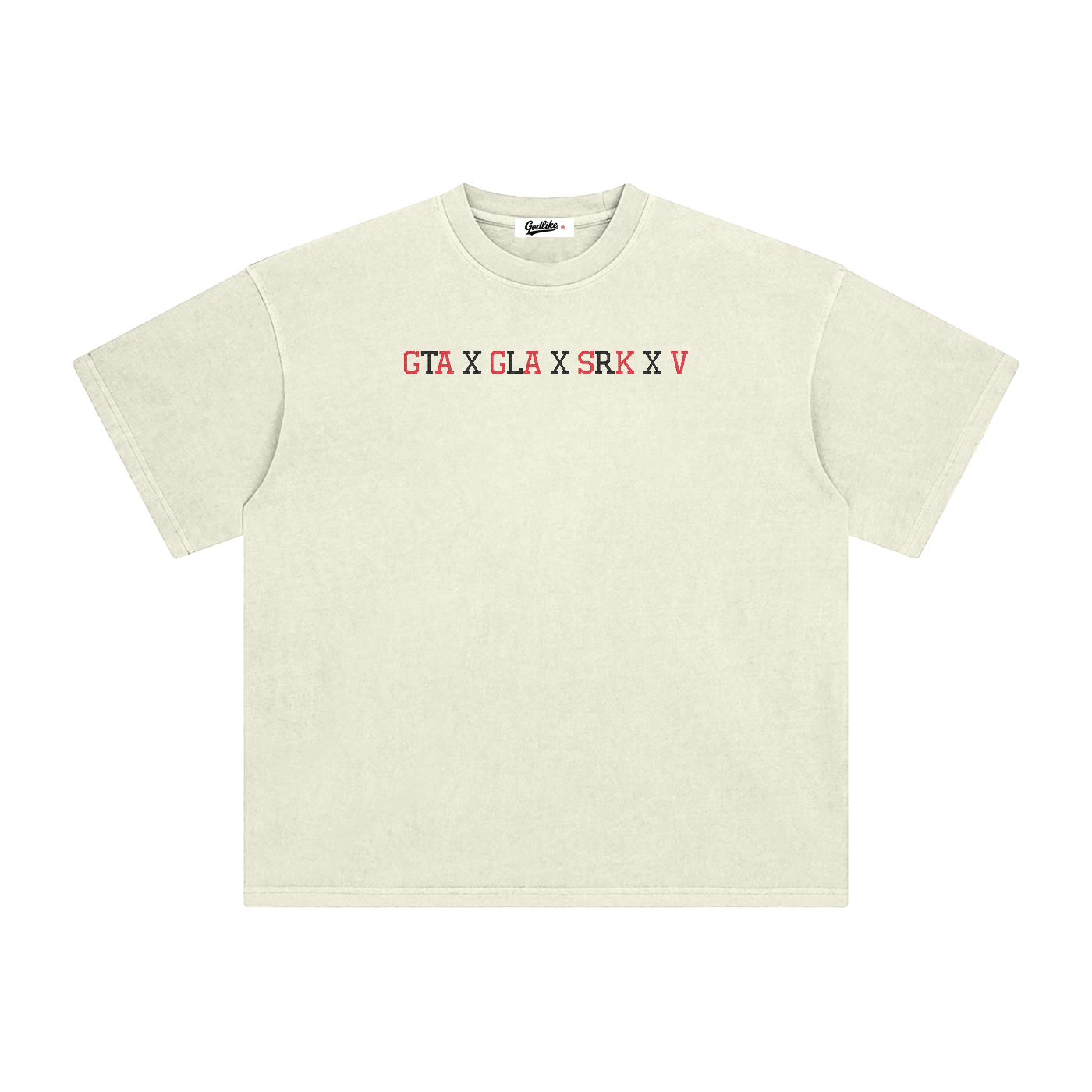 BOOYOW CORP GTA X GLA X SRK X V Enzyme embroidery Washed T-Shirt