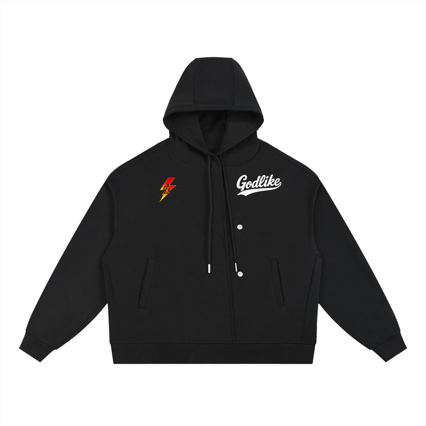 GODLIKE®GL LOGO Lightning Strike Oversized T-Shirt – Black Edition