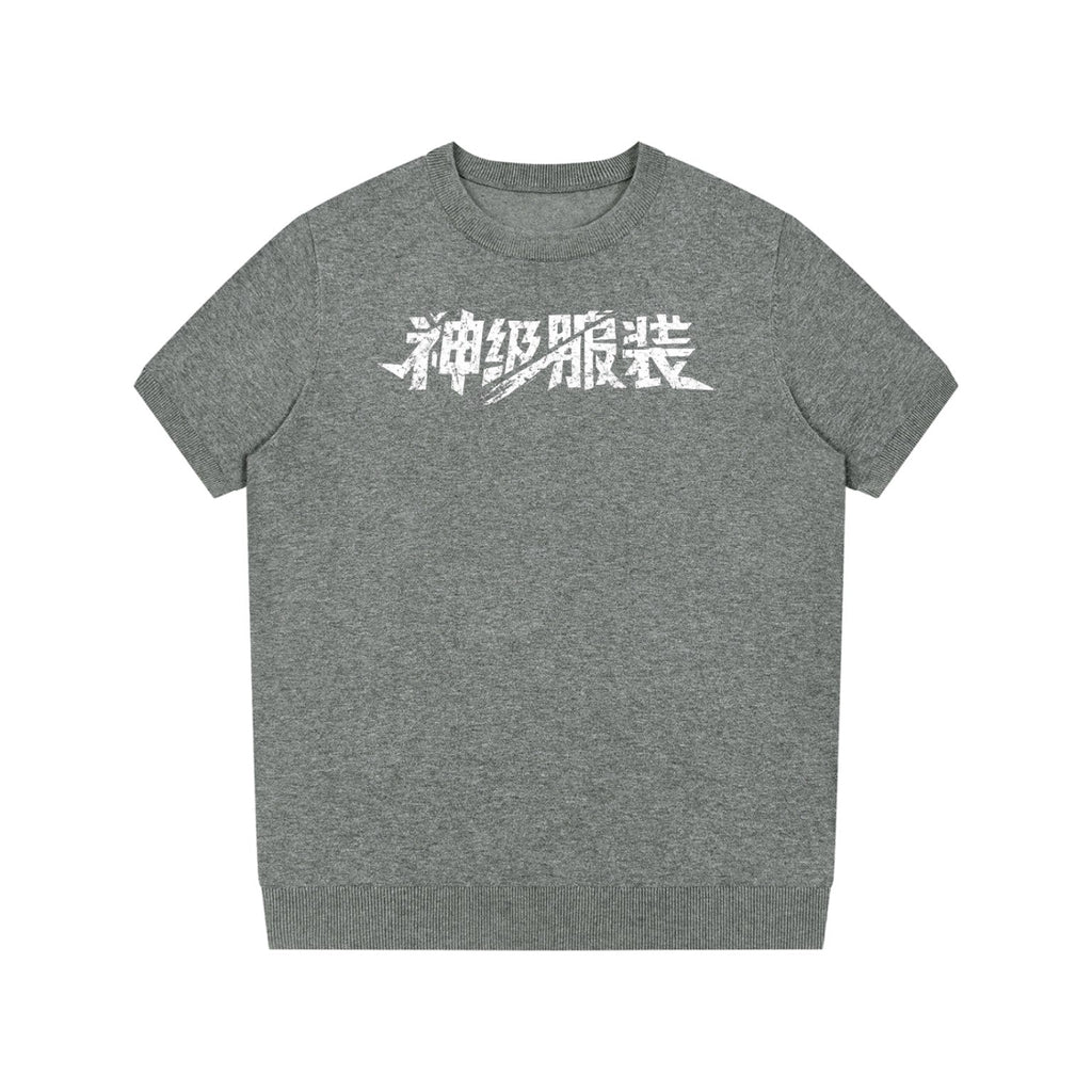 DJEROCKSTAR GTA x GLA gray printwashed oversized cotton T-shirt front product picture