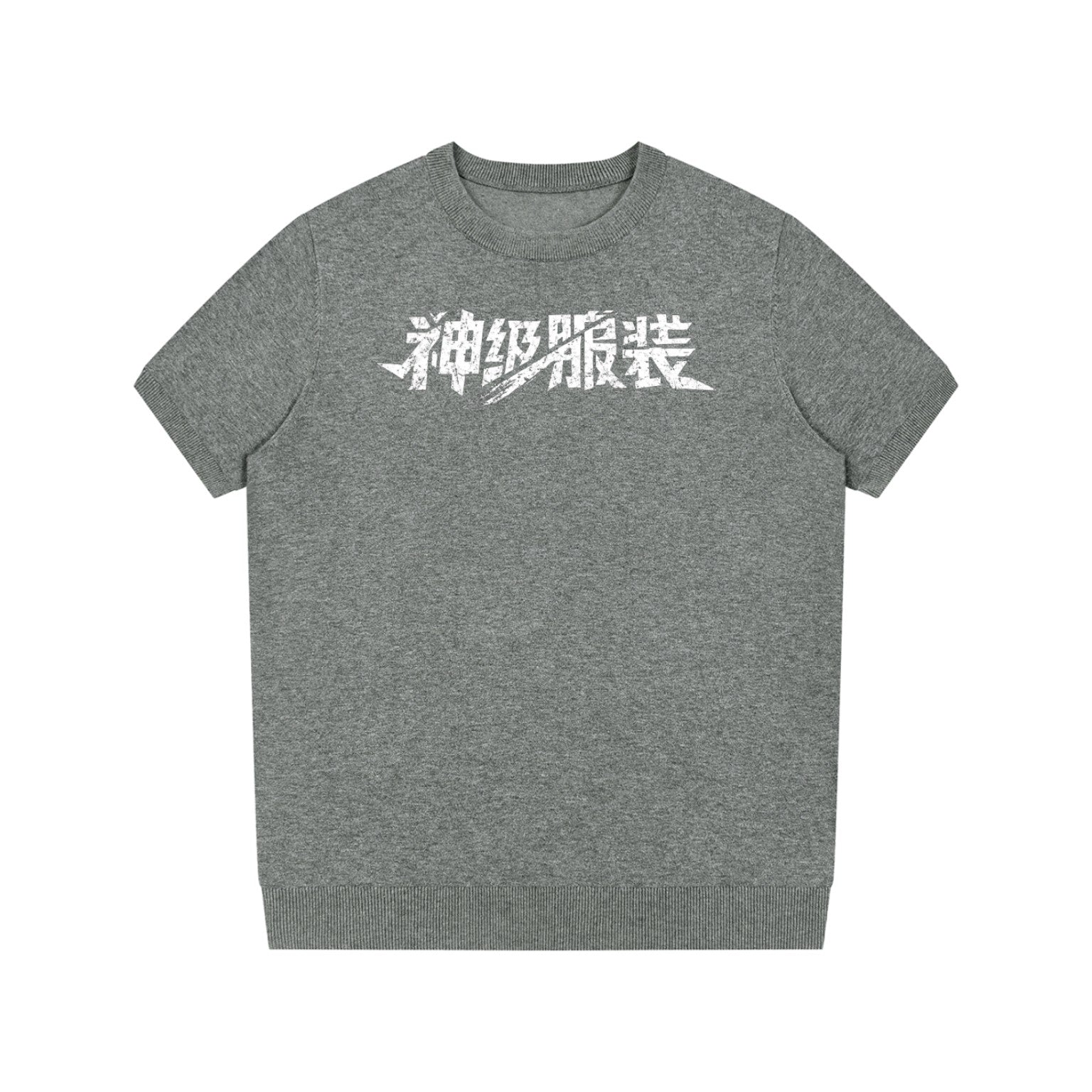 DJEROCKSTAR GTA x GLA gray printwashed oversized cotton T-shirt front product picture
